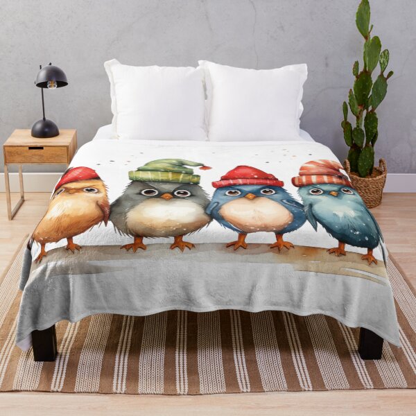 Item preview, Winter Ready Quirky Grumpy Birds Cute Watercolor Chill Vibes designed and sold by InkwaveDesigns.