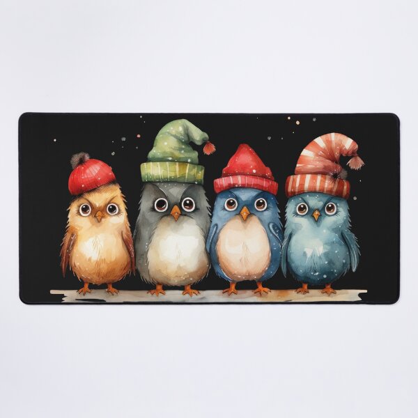 Item preview, Winter Ready Quirky Grumpy Birds Cute Watercolor Chill Vibes designed and sold by InkwaveDesigns.