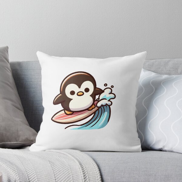 Item preview, Surf's Up Penguin Catching the Waves designed and sold by UmbrellaStudio1.