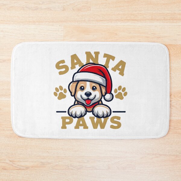 Item preview, Santa Paws in Gold Foil Writing Cute Christmas Dog Design designed and sold by SideKickCreates.