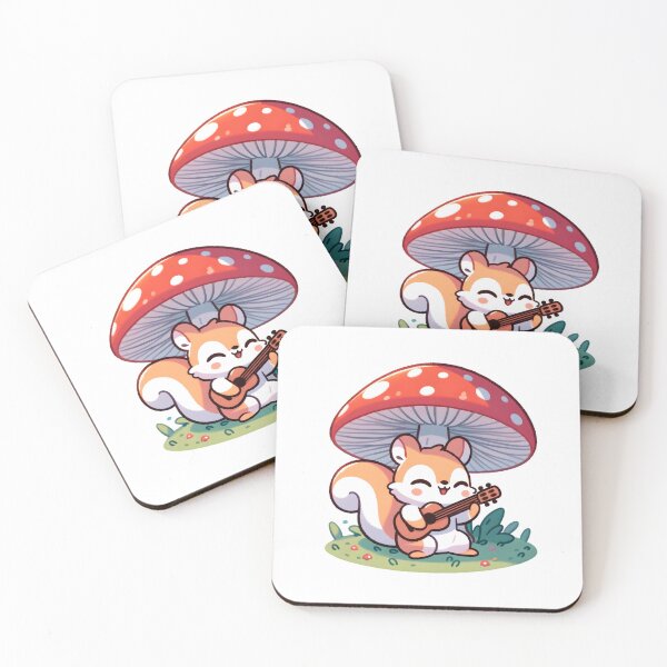 Item preview, Squirrel Serenading with Ukulele Under a Mushroom designed and sold by UmbrellaStudio1.