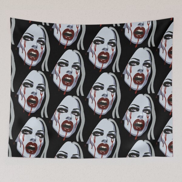 Item preview, Vampiric Beauty Gothic Horror Bleeding Lips Edgy Art designed and sold by ElLocoMus.