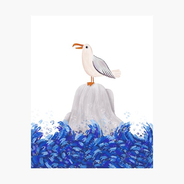 Seagull and sea Photographic Print