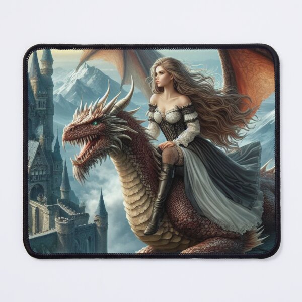 Item preview, Beautiful maiden riding a dragon  designed and sold by SeeingBeyond.