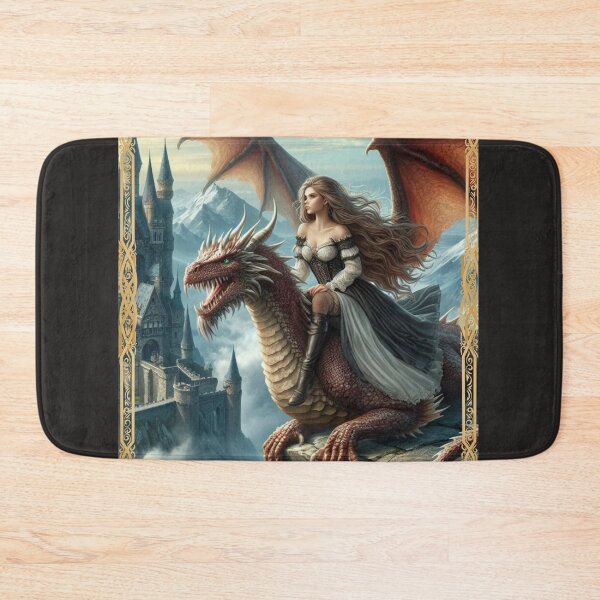 Item preview, Beautiful maiden riding a dragon  designed and sold by SeeingBeyond.