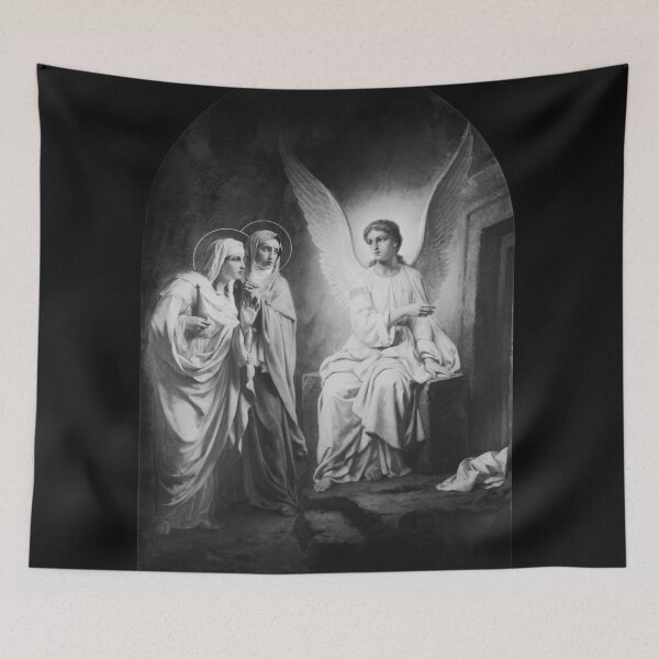 Item preview, Christianity- Christian Art in BLack and White of Nuns and Beautiful Angel designed and sold by HeavenArtStudio.