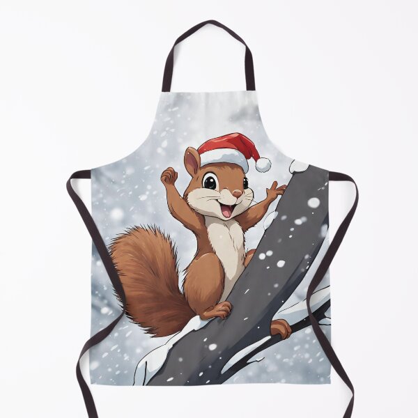 Item preview, Christmas Squirrel With Santa Hat in Tree Snowy designed and sold by Glow Spring.