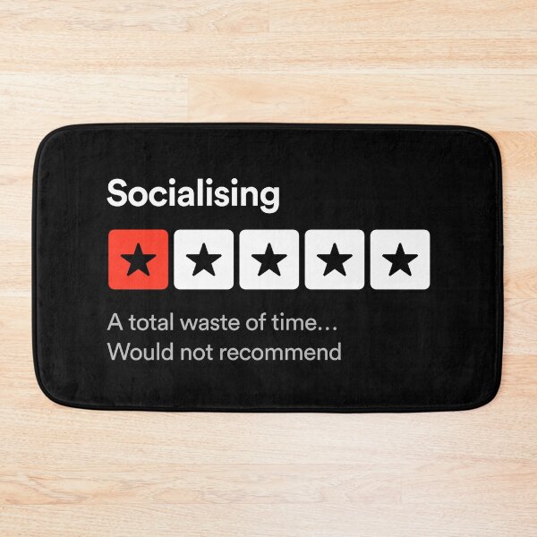 Item preview, Socialising, A total waste of time… Sarcastic one star review design designed and sold by MindenBrings.