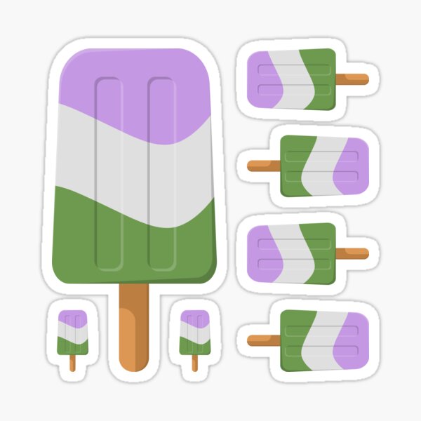 Cute Genderqueer Ice Pops Sticker