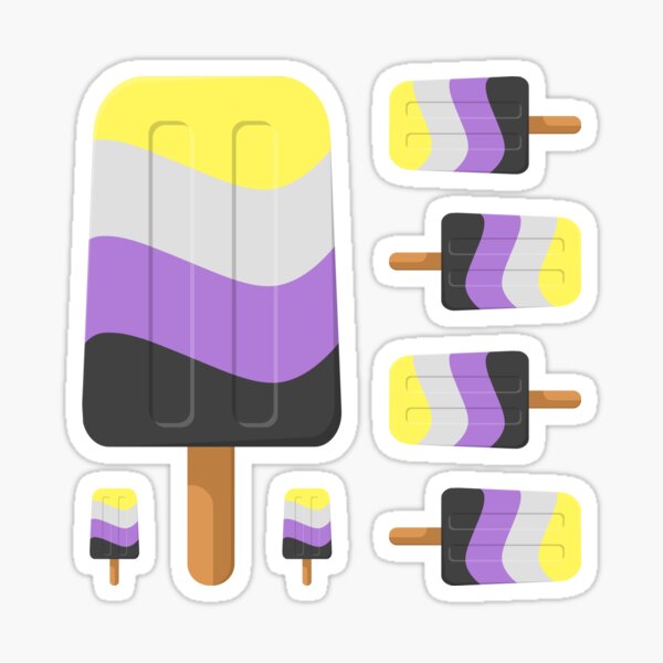 Cute Non-Binary Ice Pops Sticker