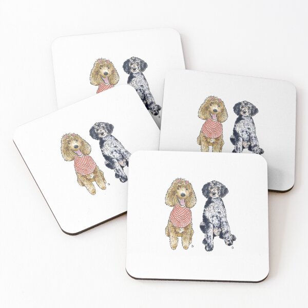 Item preview, Apricot and Merle Standard Poodle Duo designed and sold by rita-andi.