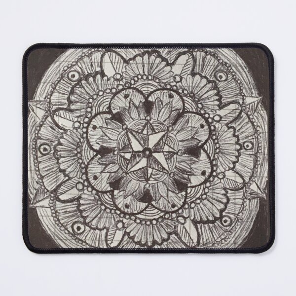 Item preview, Black Biro Mandala Doodle No.1 designed and sold by Bramble and Willow Studio.