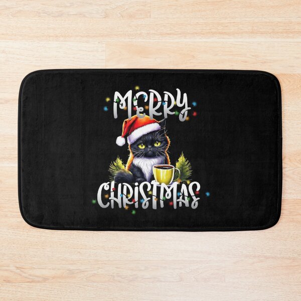 Item preview, Merry Christmas, Black Cat, Coffee time designed and sold by Cerulean-Shop.