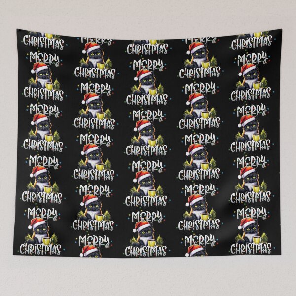 Item preview, Merry Christmas, Black Cat, Coffee time designed and sold by Cerulean-Shop.