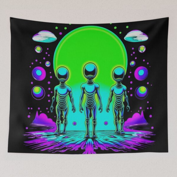 Item preview, Psychedelic Vectorized Alien Encounter designed and sold by JoeZigns81.