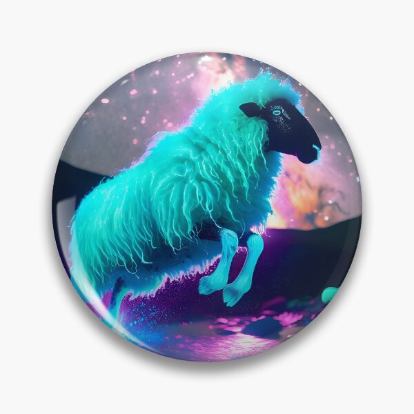 Item preview, Blacklight Style Shaggy Sheep Luminous Leap - Whimsical Animal Art designed and sold by Matt's Artificial Nature.