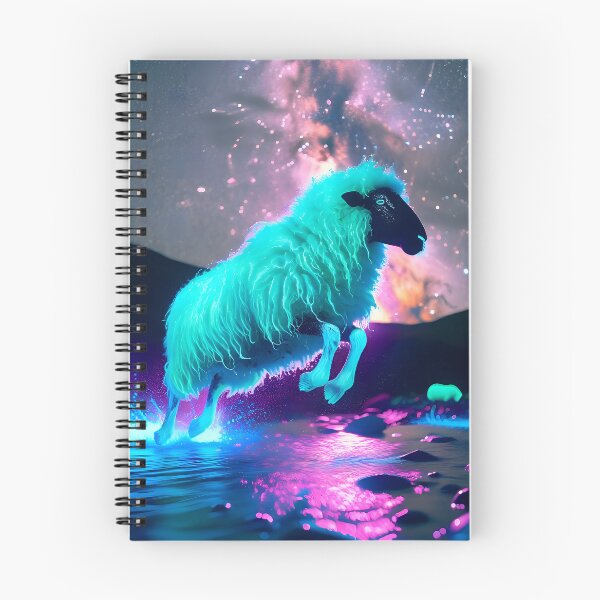 Item preview, Blacklight Style Shaggy Sheep Luminous Leap - Whimsical Animal Art designed and sold by Matt's Artificial Nature.