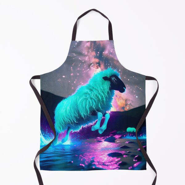 Item preview, Blacklight Style Shaggy Sheep Luminous Leap - Whimsical Animal Art designed and sold by Matt's Artificial Nature.