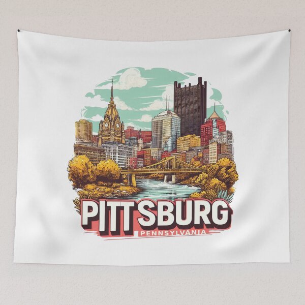 Item preview, Pittsburg Pennsylvania Watercolor Illustration designed and sold by PaintMeWorld.