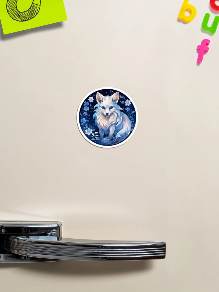Imagen 1 de 3, Imán con la obra Frosted Fox, diseñada y vendida por RiffraffDesigns.