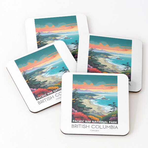 Item preview, A Pop Art Travel Print of the Pacific Rim National Park - British Columbia - Canada designed and sold by StudioRedKoala.