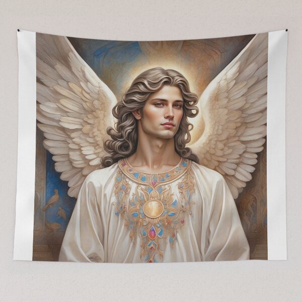 Item preview, Guardian Angels Artwork- Christian Art of Beautiful Angel designed and sold by HeavenArtStudio.