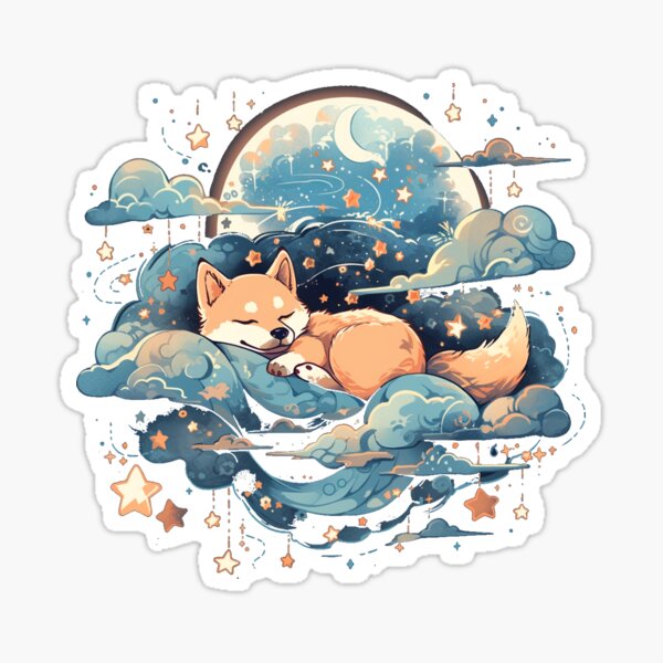 Item preview, Starry Slumber: Sleeping Shiba Inu designed and sold by CleverboyDsgns.