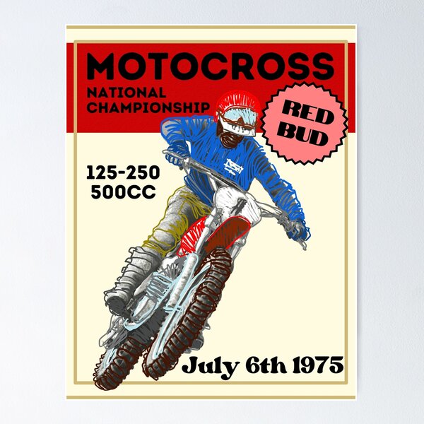 Item preview, Vintage Motocross Red Bud 1975 Poster designed and sold by tommysnider.