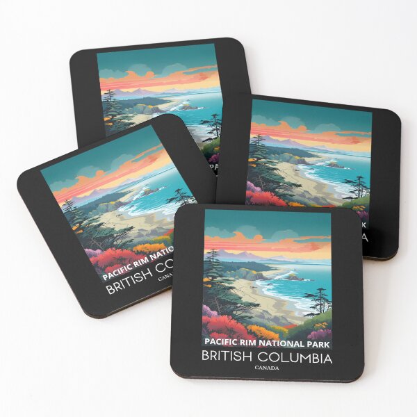 Item preview, A Pop Art Travel Print of the Pacific Rim National Park - British Columbia - Canada designed and sold by StudioRedKoala.