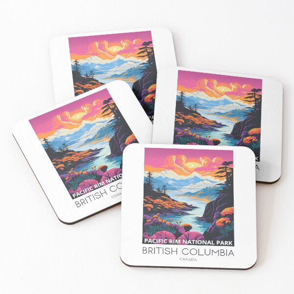 Item preview, A Pop Art Travel Print of the Pacific Rim National Park - British Columbia - Canada designed and sold by StudioRedKoala.