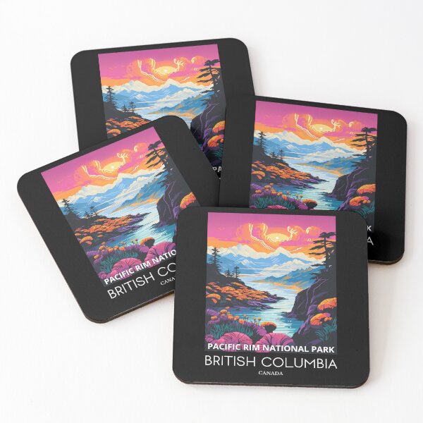Item preview, A Pop Art Travel Print of the Pacific Rim National Park - British Columbia - Canada designed and sold by StudioRedKoala.