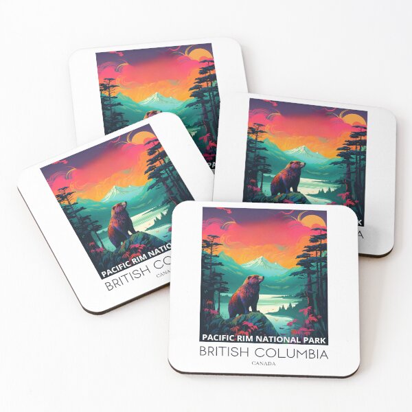 Item preview, A Pop Art Travel Print of the Pacific Rim National Park - British Columbia - Canada designed and sold by StudioRedKoala.