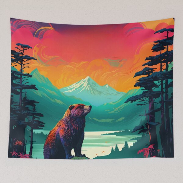 Item preview, A Pop Art Travel Print of the Pacific Rim National Park - British Columbia - Canada designed and sold by StudioRedKoala.