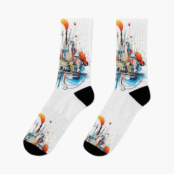 Item preview, Visionary City Lines Tee: Artistic Urban Dreamscape designed and sold by Moisky Patterns.