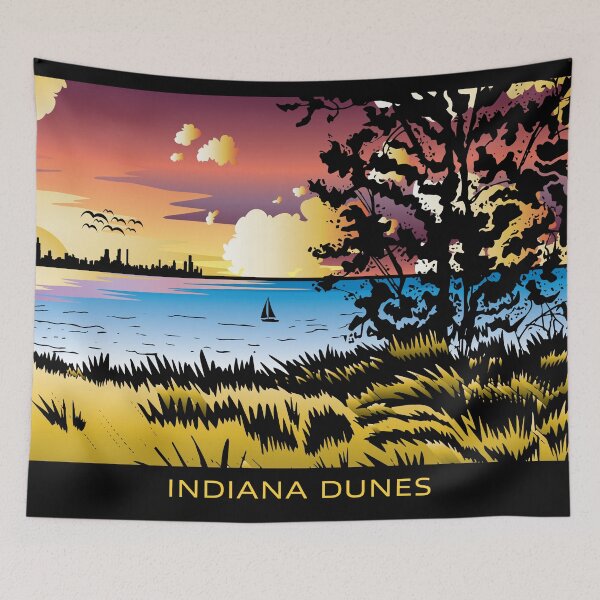 Item preview, Dynamic Skyline Indiana Dunes Poster designed and sold by indianadunes.