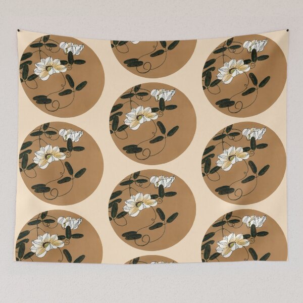 Item preview, White Jasmine in Circle Cutout, from Ito Jakuchu's Seasonal Flowers Album designed and sold by EmeraldeaArt.