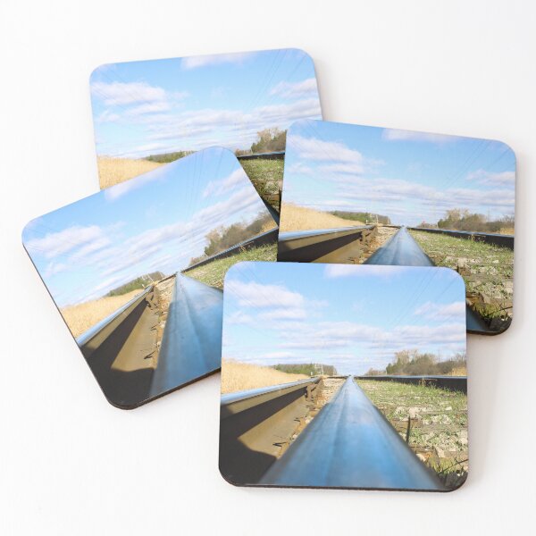 Item preview, Railroad tracks against fall sky designed and sold by ESK-Kalevala.