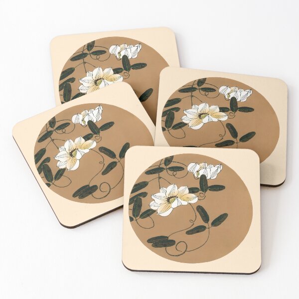 Item preview, White Jasmine in Circle Cutout, from Ito Jakuchu's Seasonal Flowers Album designed and sold by EmeraldeaArt.