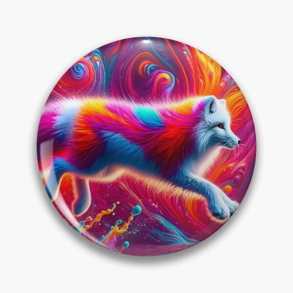 Item preview, Psychedelic Arctic Fox Leap - Vivid Tundra Art designed and sold by Matt's Artificial Nature.