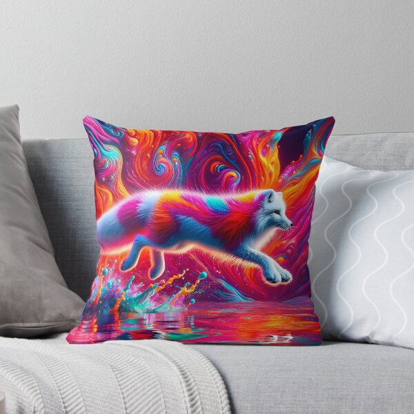Item preview, Psychedelic Arctic Fox Leap - Vivid Tundra Art designed and sold by Matt's Artificial Nature.