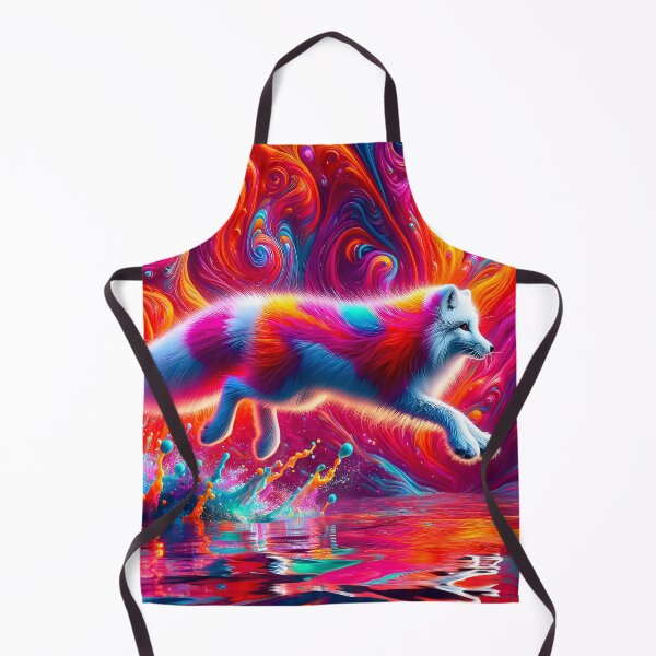 Item preview, Psychedelic Arctic Fox Leap - Vivid Tundra Art designed and sold by Matt's Artificial Nature.