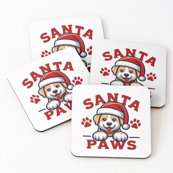 Item preview, Santa Paws in Xmas Festive Red Writing Cute Christmas Dog Design designed and sold by SideKickCreates.