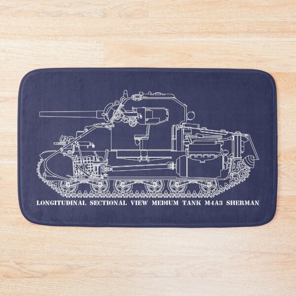 Item preview, M4 A3 Sherman Tank Cross Section Blueprint Diagram designed and sold by MilitaryMart.