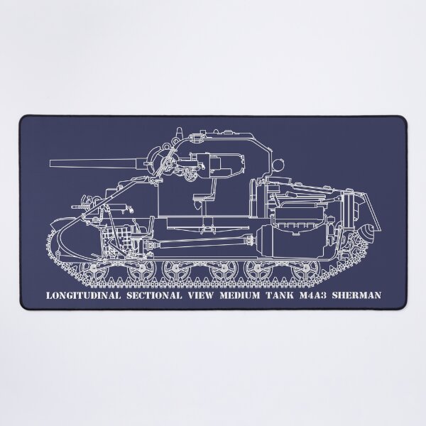 Item preview, M4 A3 Sherman Tank Cross Section Blueprint Diagram designed and sold by MilitaryMart.