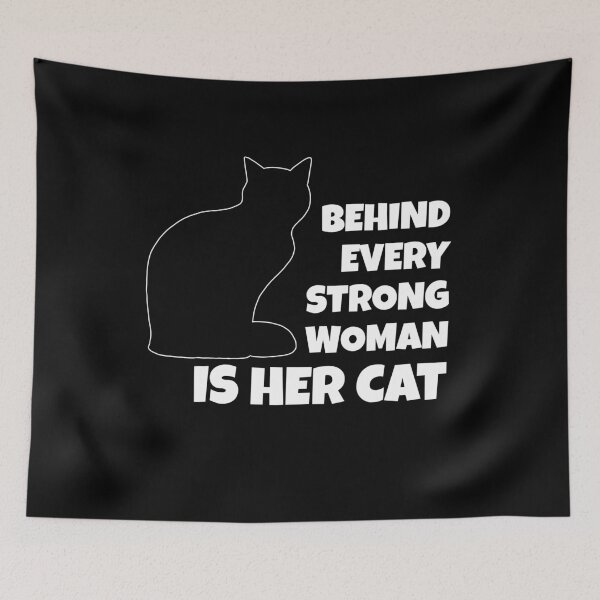 Item preview, Behind Every Strong Woman is Her Cat designed and sold by 5lav.