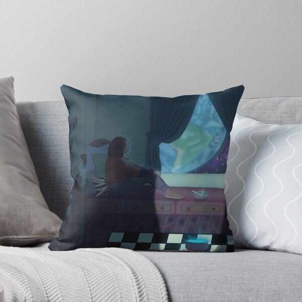 Item preview, Woman relaxing, looking at planet earth and watching the universe pass-by. designed and sold by RedKite-.