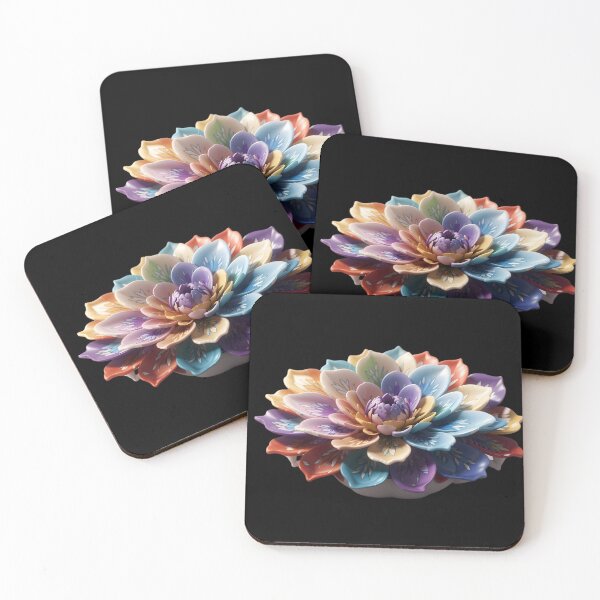 Item preview, A 3D porcelain sculpture of a colorful flower designed and sold by AI-Only Creations.