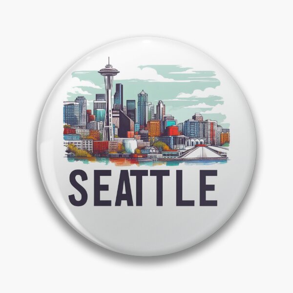 Item preview, Seattle Washington,  Watercolor Illustration designed and sold by PaintMeWorld.
