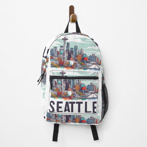 Item preview, Seattle Washington, Watercolor Illustration designed and sold by PaintMeWorld.