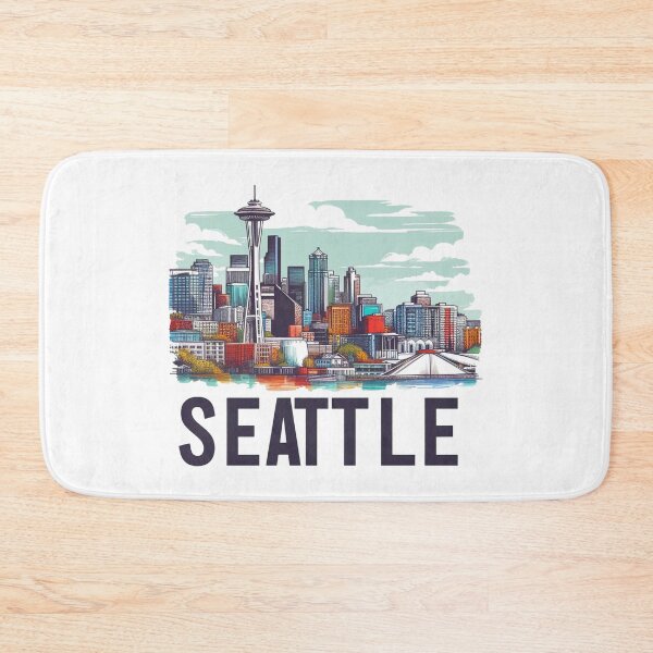 Item preview, Seattle Washington,  Watercolor Illustration designed and sold by PaintMeWorld.